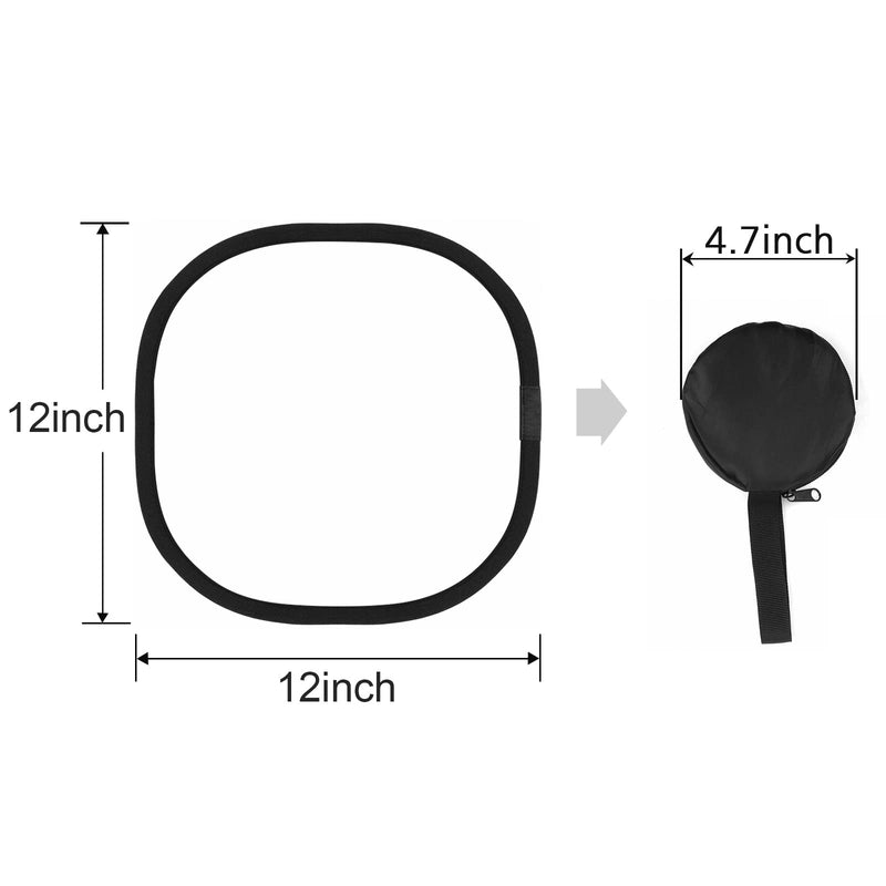 Anwenk 12x12 Inch (30x30cm) Grey Card White Balance Card for Photography 18% Exposure Gray Reflectance Reflector Foldable Focus Board Double Sided with Carry Pouch 12"x12"