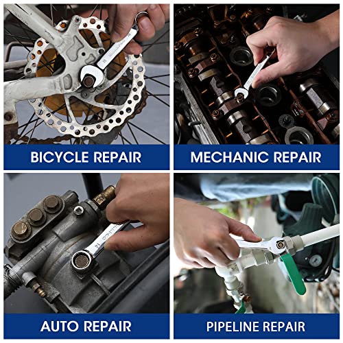WORKPRO 12PCS Stubby Combination Wrench Set with Storage Box, Metric 8-19mm Combination Wrenches