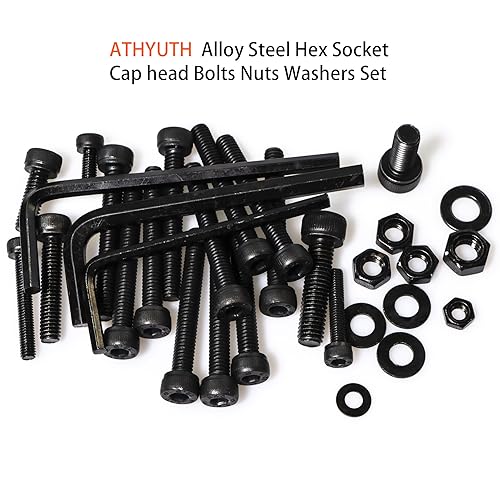 Metric Socket Head Cap Screws & Bolts Assortment Kit, M3 M4 M5 Machine Screws Nuts & Washers Set, 840PCS Grade12.9 Alloy Steel Kit