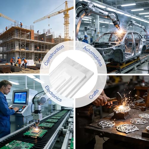 uxcell Square Aluminum Flat Bar, 0.39" Thickness 4" Width 10" Length Square 6061 Aluminum Bar Flat Plate with Gloves 10 x 100 x 254mm T6511 Solid New Mill Stock 0.39" x 4" x 10"/10 x 100 x 254mm 1