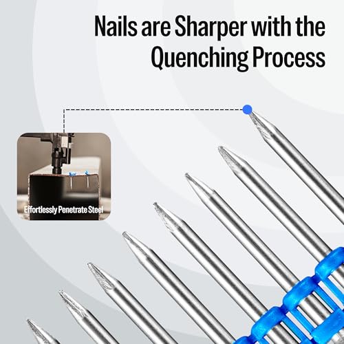 meite 12 Gauge Concrete Nail Drive Pins 7/8 Inch, Plastic Collated 1,000PCS 1 Box 7/8" Concrete Nails