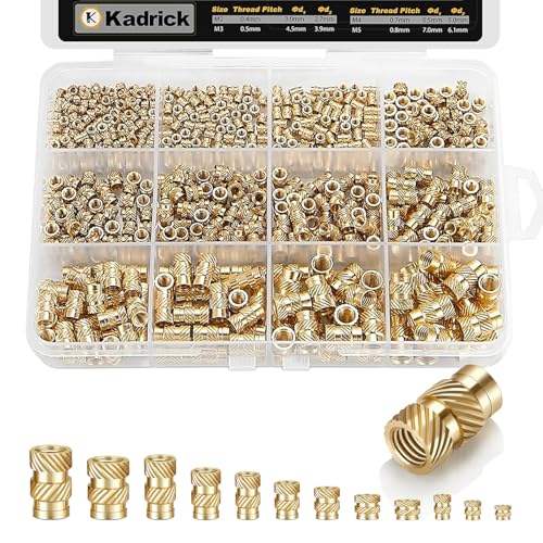 Kadrick 3D Printing Component Bundle: M2 M3 M4 M5Threaded Inserts, M2-M6Heat Set Insert Tool, and M2 M3 M4 M5Metric Screw Assortment Kit