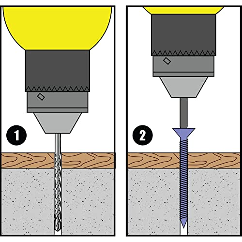 Star Drive Hex Washer Head Masonry Screws, 100 Pieces with Drill Bit - 5/16" x 2-3/4" Concrete Masonry Screws, Rust Resistant High Strength 5/16" x 2-3/4"