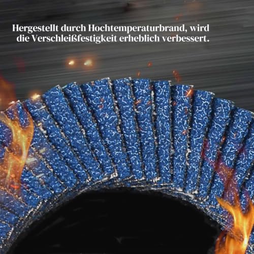 Flap Discs Diameter 76 mm x 10 mm Grit 120 Flap Discs for Angle Grinder Sanding Discs Pack of 10 | 3 inch flap discs for wood, metal, steel, grit 120 Flap discs for angle grinders Sanding discs 120 grit