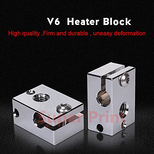 2PCS PT100 V6 Heater Block Plated Copper with Silicone Sock for V6 Hotend,Titan Dual Driver Extruder,V6 heatbreak,Prusa i3 MK3/MK3S hotend.(2PCS)