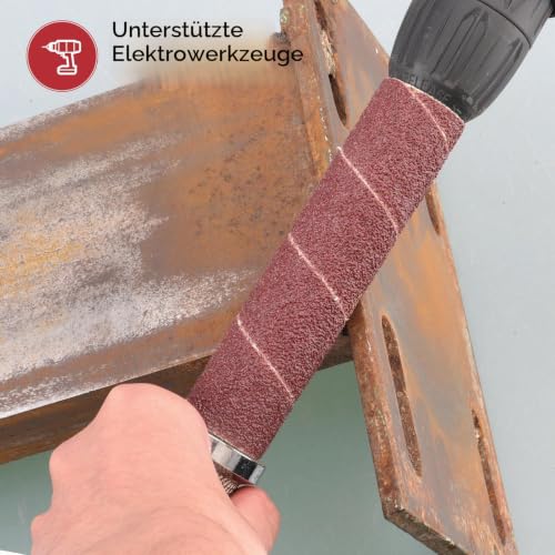 Sanding Sleeves for Random Orbital Sanding, Grit 60, 2 x Diameter 13-19-25-38-51-76 mm Pack of 12 Grit 60