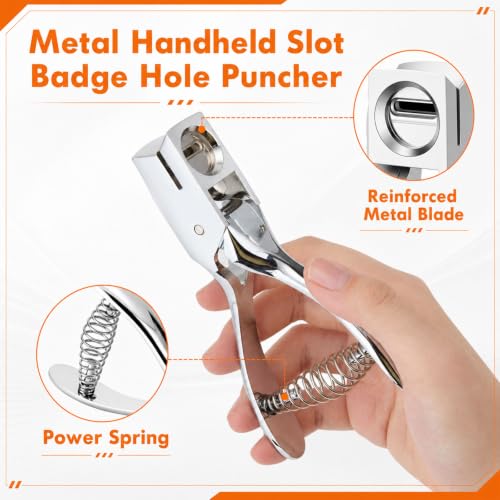 6 Pack Badge Slot Punch for ID Cards, All Metal Handheld, 15x3mm