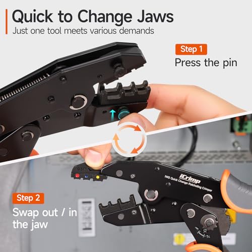 iCrimp Ratchet Crimping Tool Set with Quick Change Jaws AWG 20-2 ICR-SET8