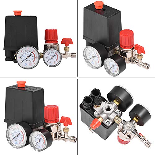 Air Compressor Pressure Switch - VIFER Small G1/8 Air Compressor Valve Regulator with Gauges
