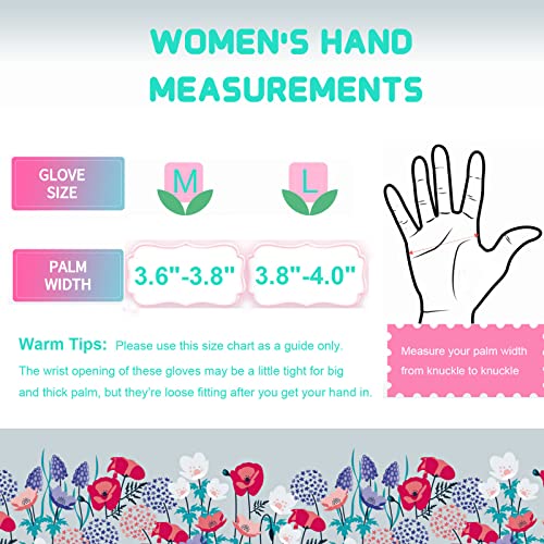 11PCS Floral Garden Tools Set & 4 Pairs Garden Gloves with Non-Slip PVC Dots(L)
