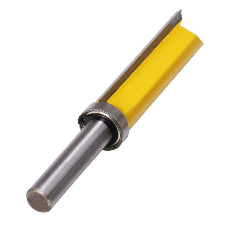 WSOOX 8 mm shaft professional flush cutter Expert for Wood (wood and laminate, Ø 14 mm, working length 50.8 mm, total length 91 mm, hand router accessories)