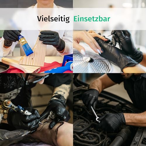 SF Medical Products Disposable Nitrile Examination Gloves, Powder-Free, Latex-Free, Non-Sterile - Box of 200 | Powder-free disposable gloves for tattoos, workshops, kitchens, cleaning, and household use; versatile for commercial and everyday use