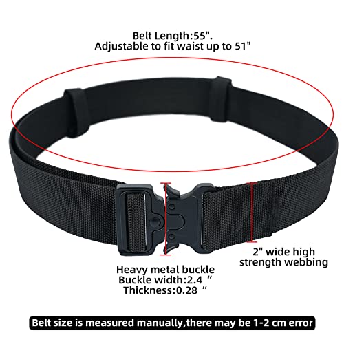 KUNN Mens Work Belt with Quick Release Buckle & Construction Tool Holder Small Pouch