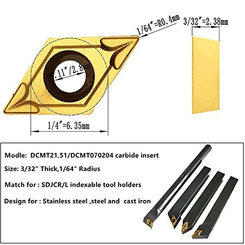 20pcs DCMT070204 +10pcs Each CCMT060204 DCMT070204 indexable Carbide Turning Insert