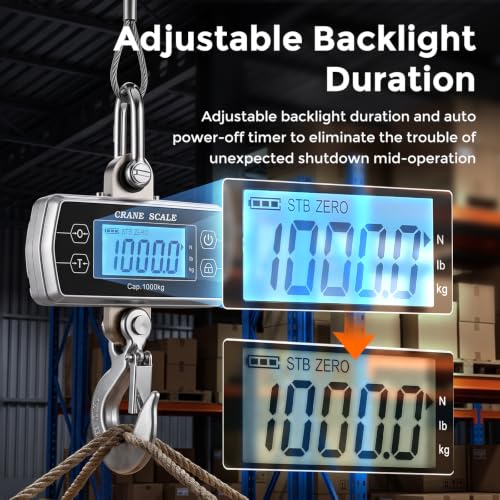Bonvoisin Crane Scale 2200lb, OIML Class III CE Certified Hanging Scale 1000 kg/2200 lb, Touch Key
