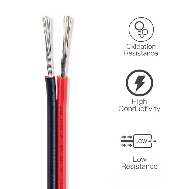 RV Light Extension Cable Wire Cord for Led Interior Light Bar Strip Lights, 66ft 22awg Wires for RV Camper Motorhome Travel Trailer Cargo Van Cabinet Ceiling Dome Awning Porch underglow Light