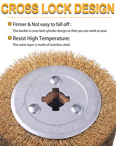 4.7" x 4" Copper Plated Steel Wire Brush Drum Surface Conditioning Tool Alloy Steel
