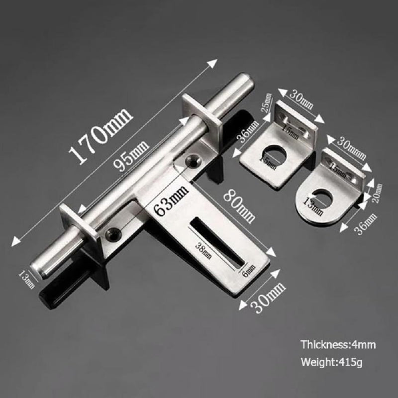 dingchi Sliding Bolt Gate Latch, Safety Lock Bolt Hasp, Heavy Duty 304 Stainless Steel Barrel Door Latches, with Padlock Hole, Brushed Finish MK 7 lnch
