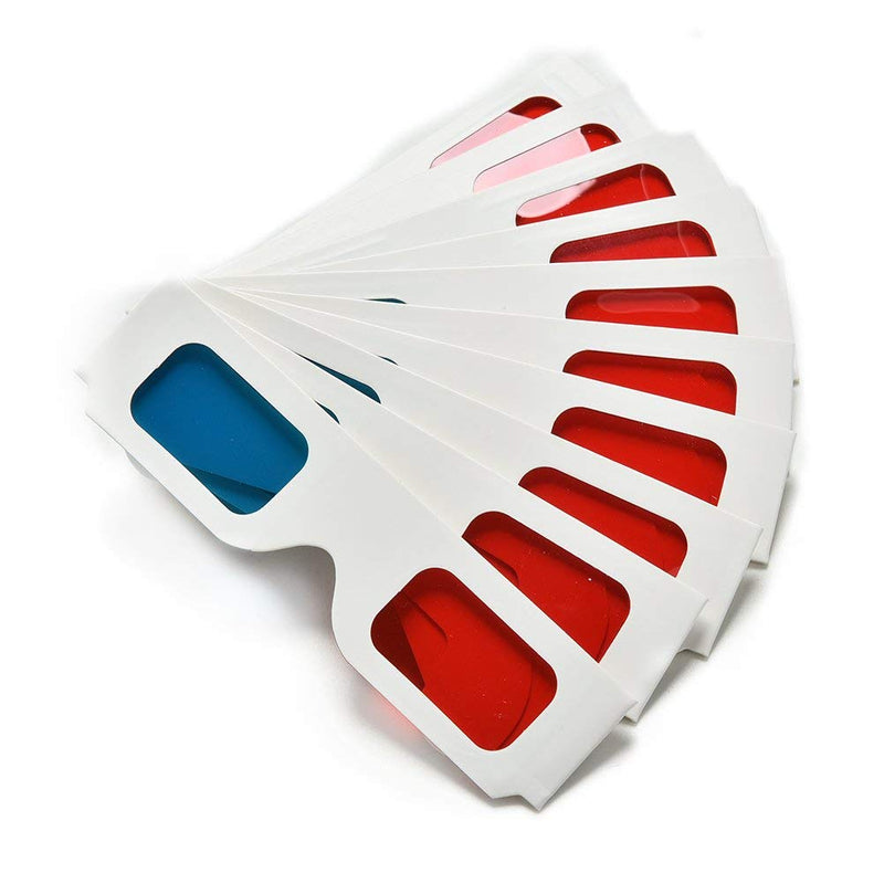 100 Pairs 3D Cardboard Glasses Universal Anaglyph 3D Glasses Cardboard Paper Red Blue Cyan or Movie (100 Pairs) 100 Pairs