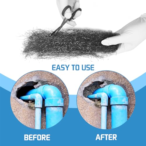 Steel Wool for Mice Control, 4 Pack of 16.5ft*3.1" Thick 0000 Steel Wool for Mouse Hole Filler Gap Blocker for House Wall Cracks Fence, Holes, Vents in Garden/Garage/House(65ft)
