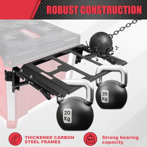 Folding Side Storage Mount Compatible with Milwaukee PACKOUT Tool Box System, Foldable Side Organizer Holder for Compact Tool Boxes, Organizers, Backpacks & Tool Pouches,Aluminum Aluminum