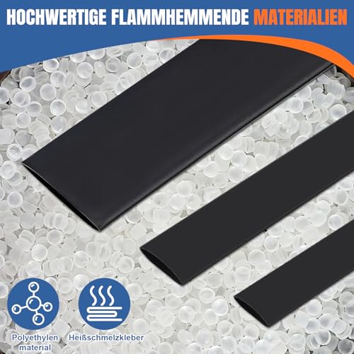 Heat Shrink Tube with Adhesive 4:1 Diameter 8 mm and 4 m Length Waterproof | Heat Shrink Tubing Waterproof Insulation Heat Shrink Tubing for Cable Insulation Marking Cable Bundling Repairs 8mmx4m