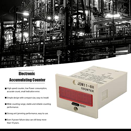Tyenaza Electronic Counter, JDM11-6H 6-Digit Display Electronic Counter for Signal Input Counting AC220V/DC36V/DC 24V/DC 12V DC24V