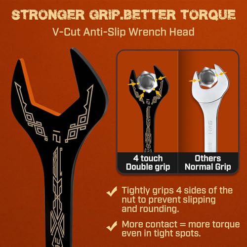 IRONCUBE Super Thin Wrench Set For Bike: 16-Piece SAE & Metric - Stainless Steel - Rust Resistant - For Tight Spaces.