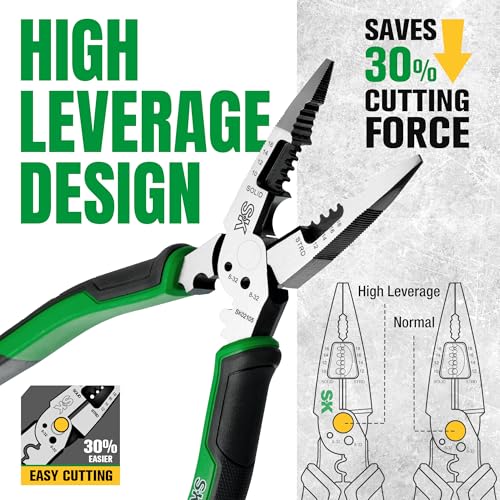 SK 3-Piece Multi-use Pliers Set, 7" & 8" Pliers, Anti-slip Handle