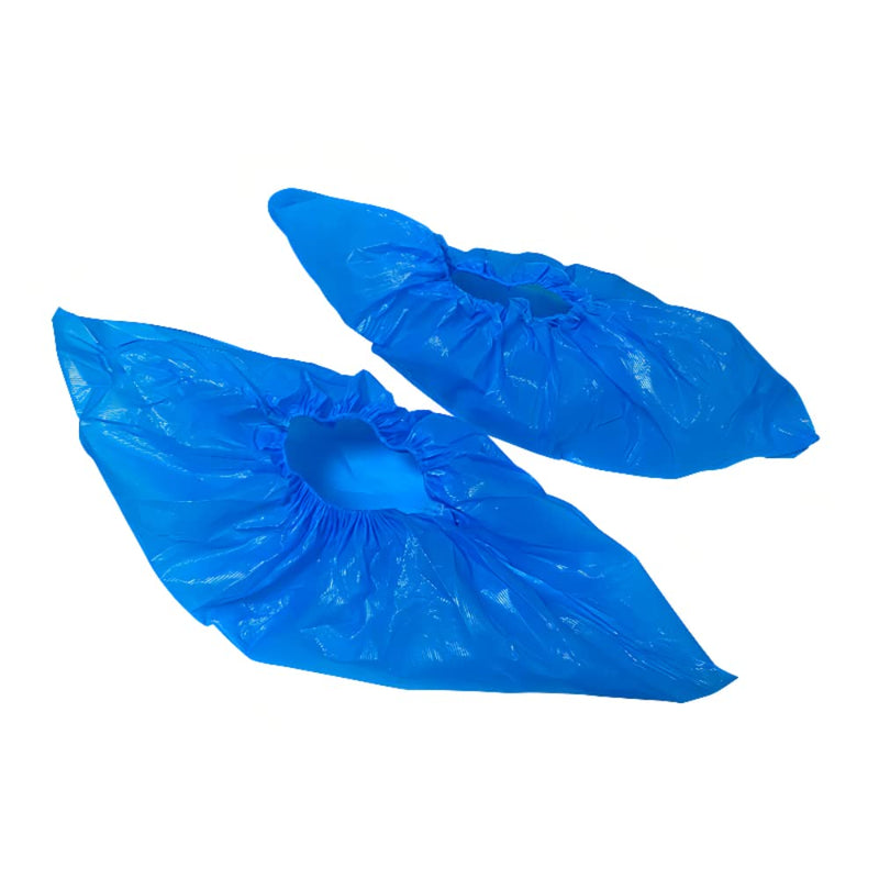 100 x Disposable Galoshes Shoe Covers for Shoes, CPE | Disposable overshoes, overshoes, disposable for household, clinic, overshoes, disposable, waterproof, dustproof, blue 4.0g/p(100)