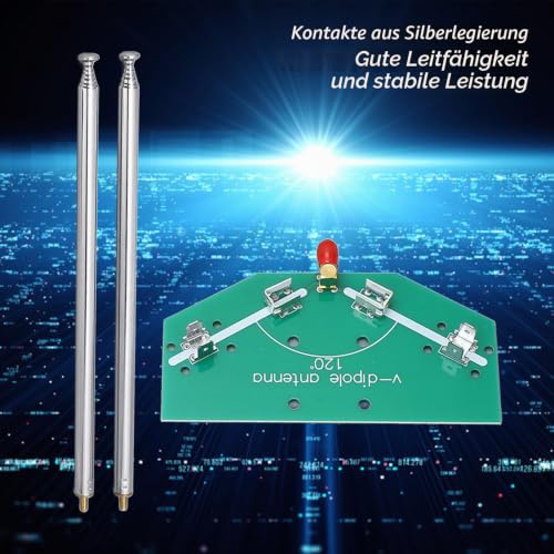 Telescopic V Dipole Antenna 97cm Length Adjustable Frequency 78M-415MHz SMA Female Interface Silver Alloy Contacts for Aviation Applications