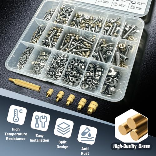 Heat Set Insert Tool Kit 880PCS Threaded Inserts Brass Hardware Nuts Bolts