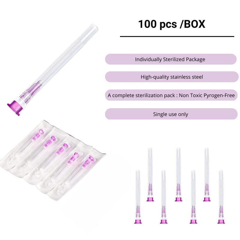 100 pieces x 24G x 1" (0.55mm x 25mm) stainless steel dispensing tube for refill liquids, individually packed, refill tubes for industry, science laboratories, household, hobby, liquid oil, adhesive ‎24G x 1" (25mm)