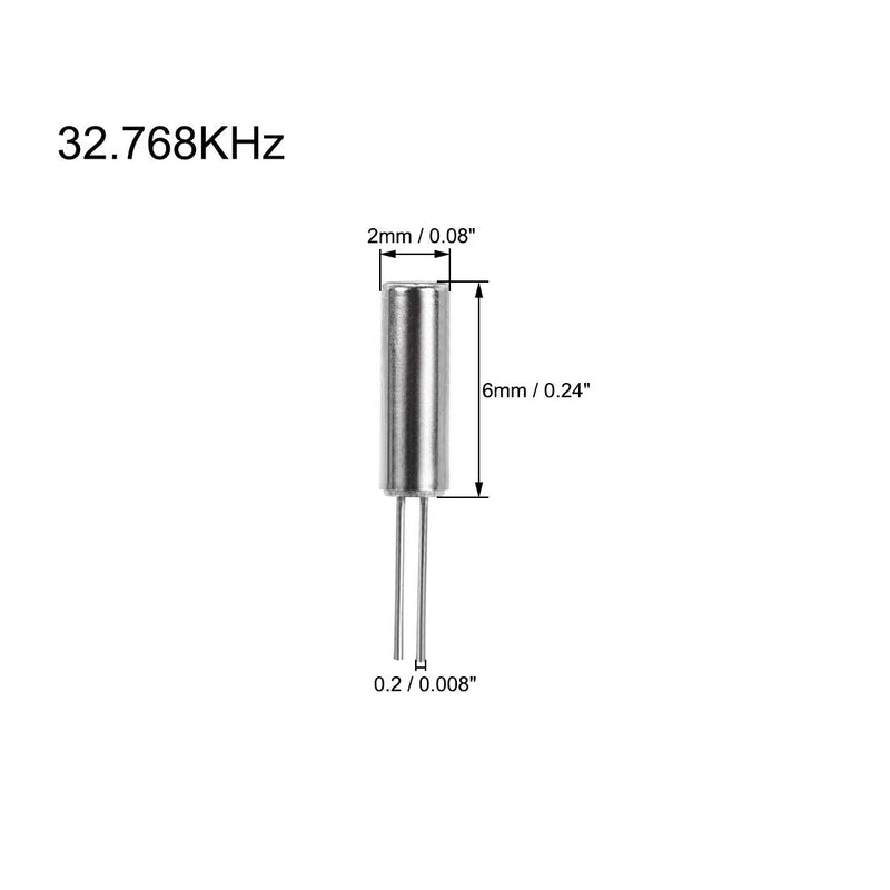 sourcing map Quartz Crystal Oscillators Resonator Kit 32.768 kHz, 2 x 6 mm, Pack of 10