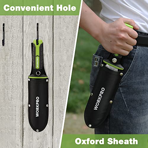 WORKPRO Hori Hori Garden Knife 8’’ Anvil Pruning Shears, Stainless Steel Blade, Ideal for Weeding, Planting, Digging