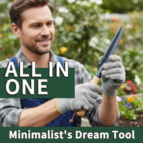 Gardenwind 14Pcs Gardening Tools for Men Gardening Hand Tools with Weeder, Scale, Sawtooth, Cut Rope, Waist Bag,Heavy Duty, Garden Gifts for dad