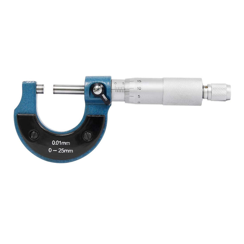 Wisamic outside micrometer screw micrometer measuring screw tool: 0-25 mm resolution 0.01 mm metric external brake caliper