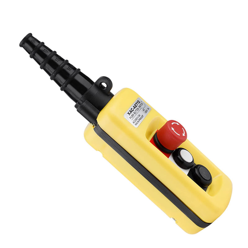 Crane Lift Control Switch XAC-A2713 Suspension Lifting Control Unit with Push Button Switch for Crane with Emergency Stop (2 Buttons) 2 buttons