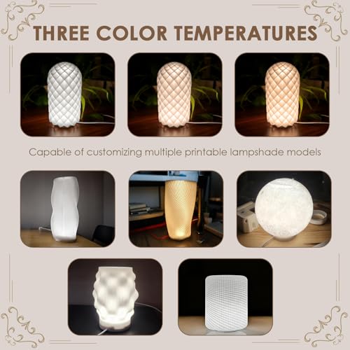 5 Pcs 3D Printer LED Lamp Kit 3 Color Temperature Adjustable Brightness 3000-6400K Compatible with 001 for Cabinet Display Shelf Desk and Bookcase