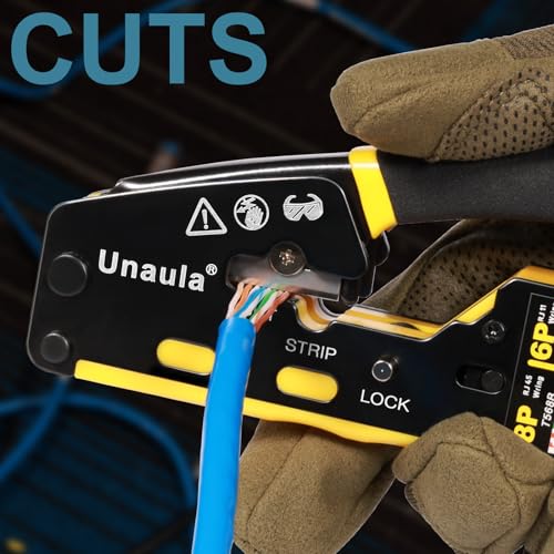 RJ45 Crimp Tool Pass Through Ethernet Crimper Kit Cat5 Cat6 Crimping Tool Kit, Ethernet Crimping Tool Kit RJ45 Crimper