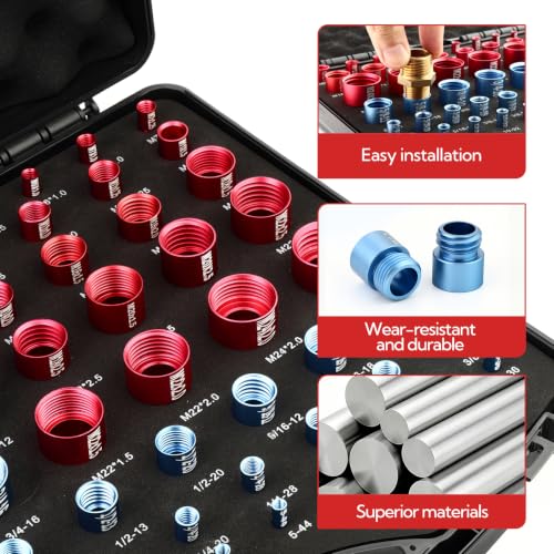 76Pcs Thread Gauge, Inch & Metric Nut Bolt Thread Checker Tool 76 PCS