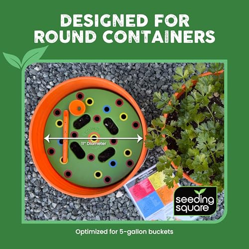 Seeding Circle + Pokey Planter Bundle – Circular Seed Spacing Template with Dibber Tool for Easy Planting, Garden Layout & Seed Starting