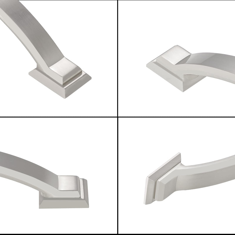 10 Pack 2.5 Inch Cabinet Pulls Brushed Satin Nickel Cabinet Handles Zinc Alloy Drawer Pulls Solid Cabinet Hardware 2-1/2" Hole Center(64mm) 10