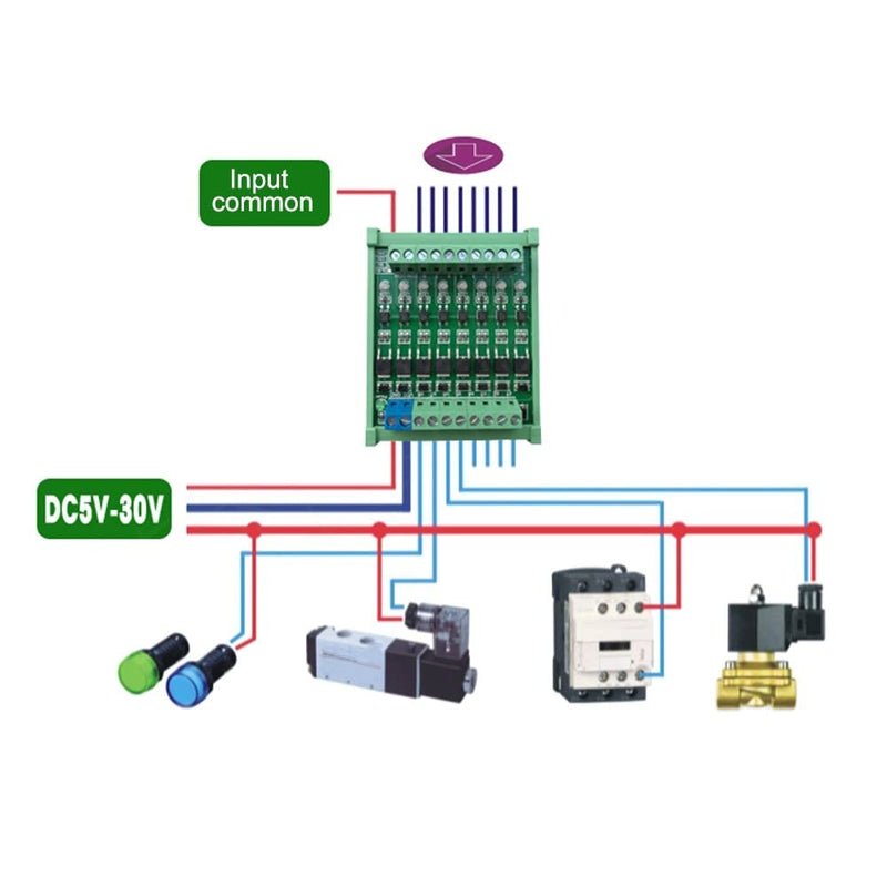 Mosfet driver module, 8-channel PLC amplifier board driver board DC 3.3V/DC 5V optocoupler isolation DC amplification DC 3.3 V