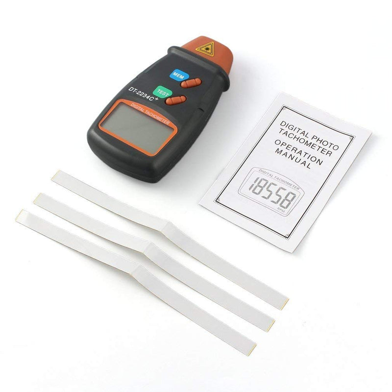 PNGOS Professional Digital Tachometer Chainsaw Non-Contact Tachometer Laser Tachometer Digital Tachometer Measuring Range 2.5RPM ~ 99,999RPM