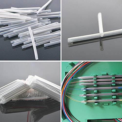 600pcs 2.6mm Dia 60mm Length Heat Shrinkable Tube 1.0mm Steel Needle Popular Clear PE Fiber Splice Tubes Optical Fiber Fusion Splice Protection Sleeves(Pre-Shrunk) Dia 2.6mm 600Pcs 600