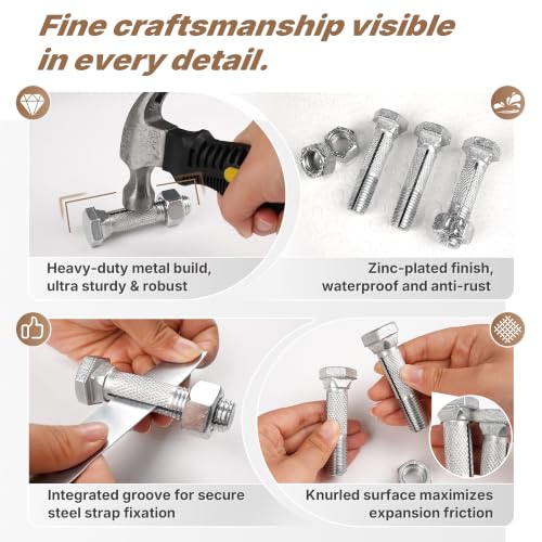 Mobile Home Anchor Bolt with Nut, Expansion Anchor Bolt 8 Pack