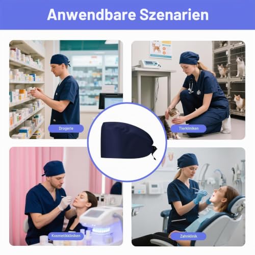 Surgical Hood Set for Men and Women - Doctor Costume Accessories, Suitable for Medical Work, Costume Games & Clean Environments, Surgeon Hood Accessories) (Blue)