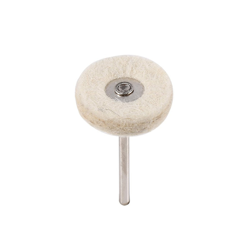 KIMISS Gold Buff Dremel Cotton Polishing Disc Wool Pack of 10 25mm Wool Felt Polishing Drill Grinding Disc Brushes with Handle for Rotary Tool