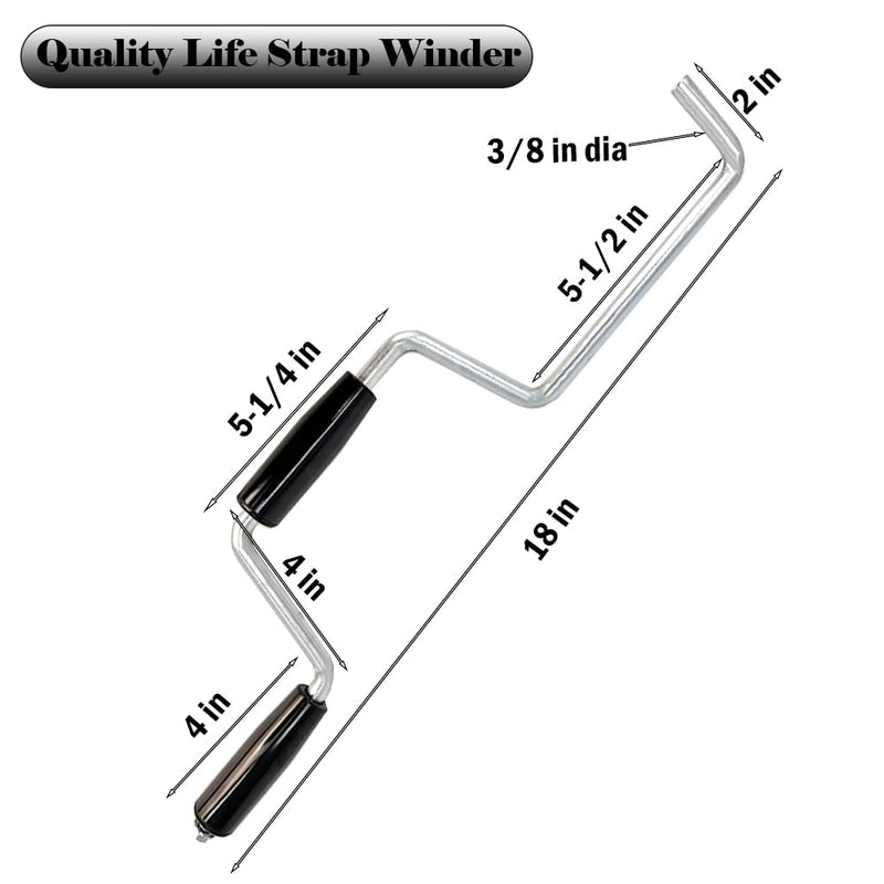 Winch Strap Winder for Flatbed Trailer, Winding Straps Roll-up Hand Roller, Tie-Downs Winch Straps for Truck Trailer 1PCS